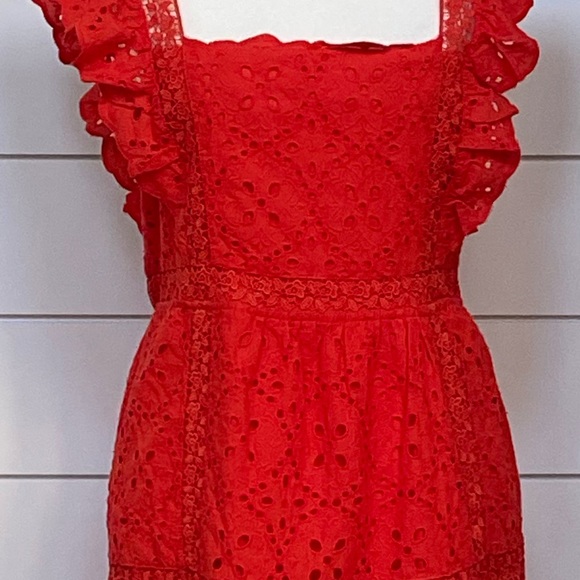 NWT Betsey Johnson Red Lace Mini Dress Size 10 - Picture 5 of 8